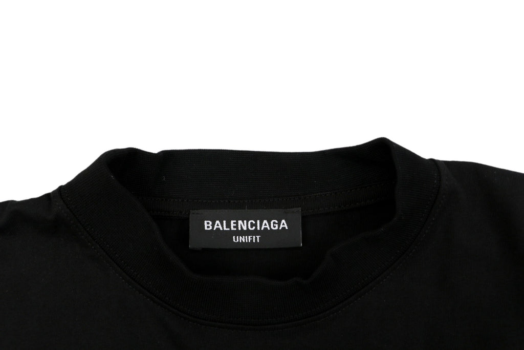 Balenciaga Unifit Hem Label Short Sleeve Tee – Black