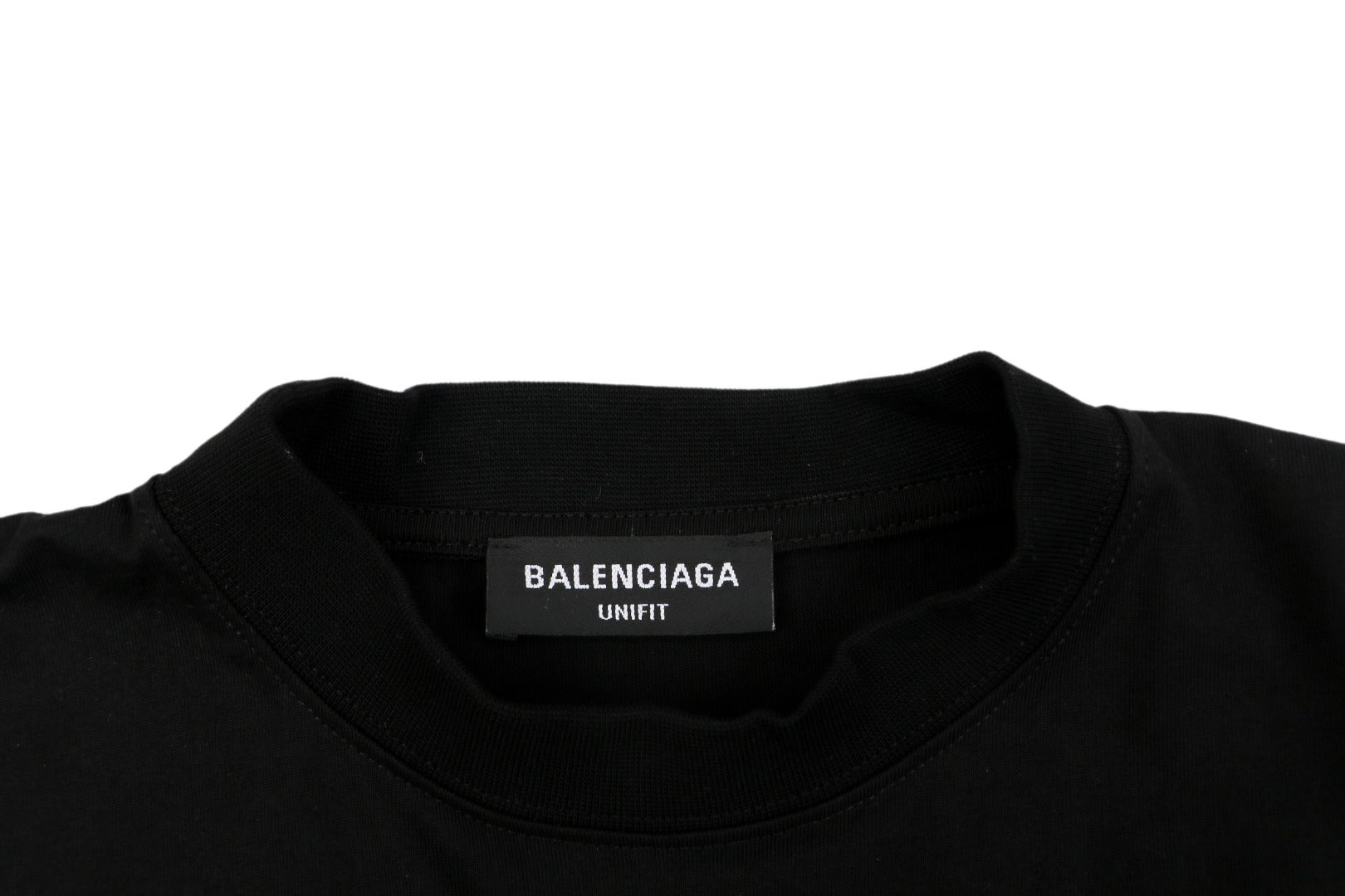 Balenciaga Unifit Hem Label Short Sleeve Tee – Black