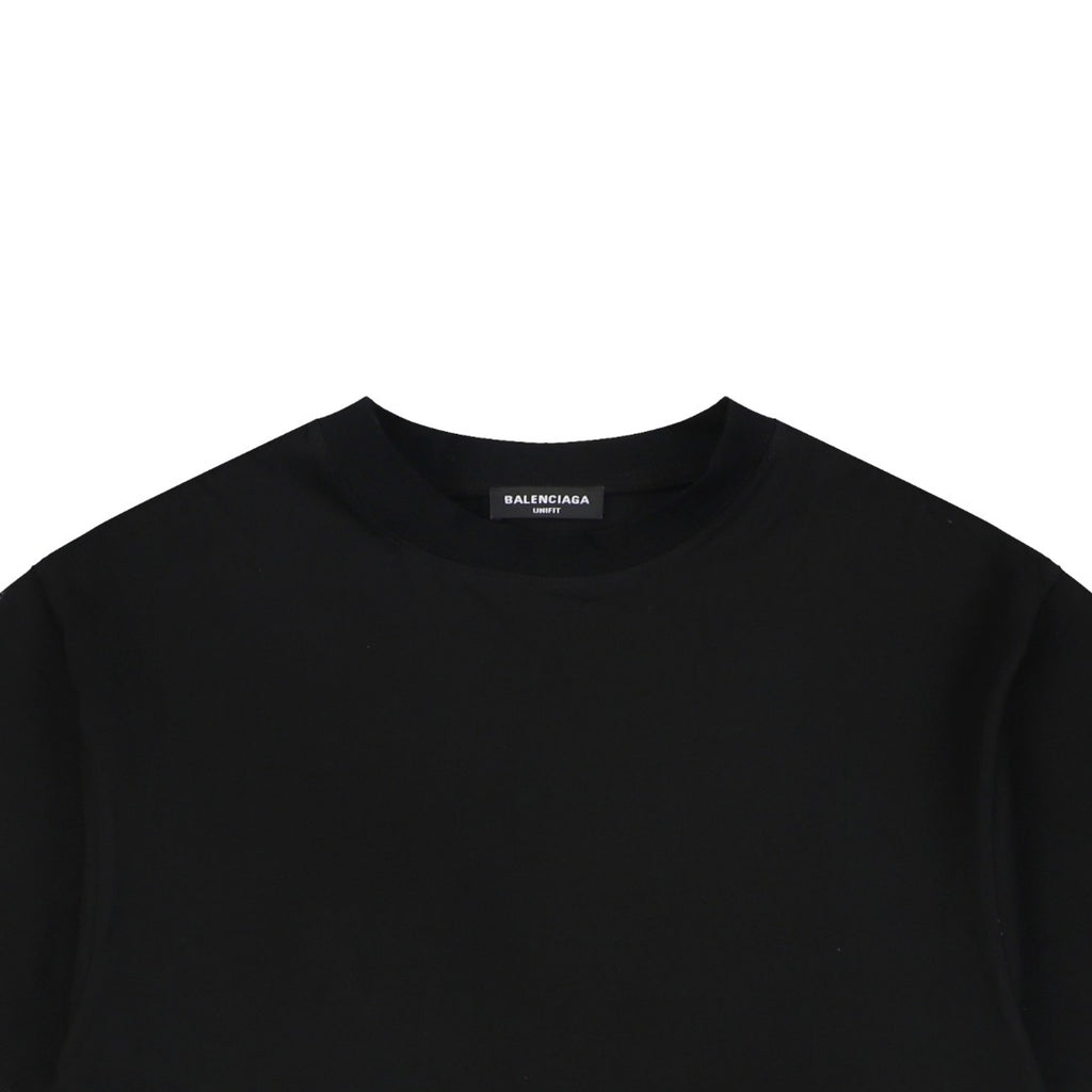 Balenciaga Unifit Hem Label Short Sleeve Tee – Black