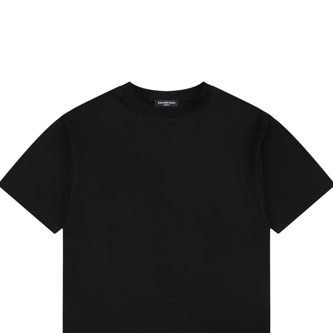 Balenciaga Unifit Hem Label Short Sleeve Tee – Black
