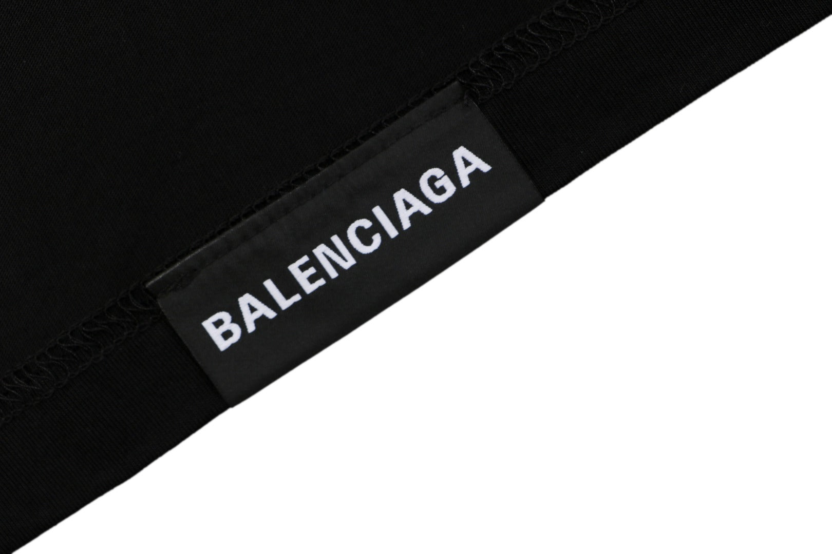 Balenciaga Unifit Hem Label Short Sleeve Tee – Black