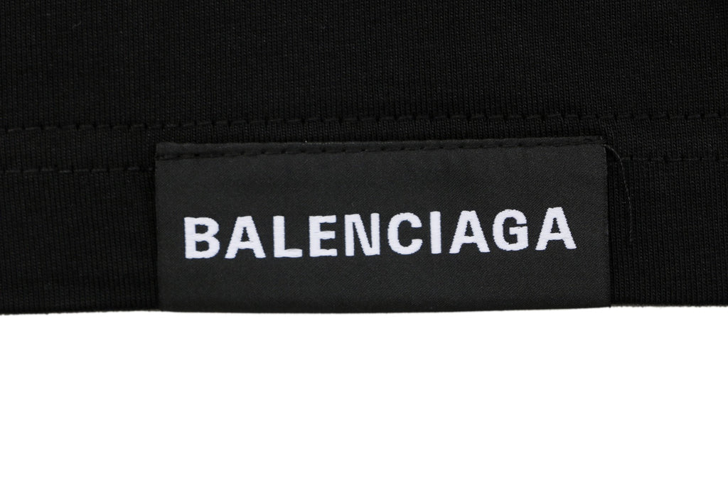 Balenciaga Unifit Hem Label Short Sleeve Tee – Black
