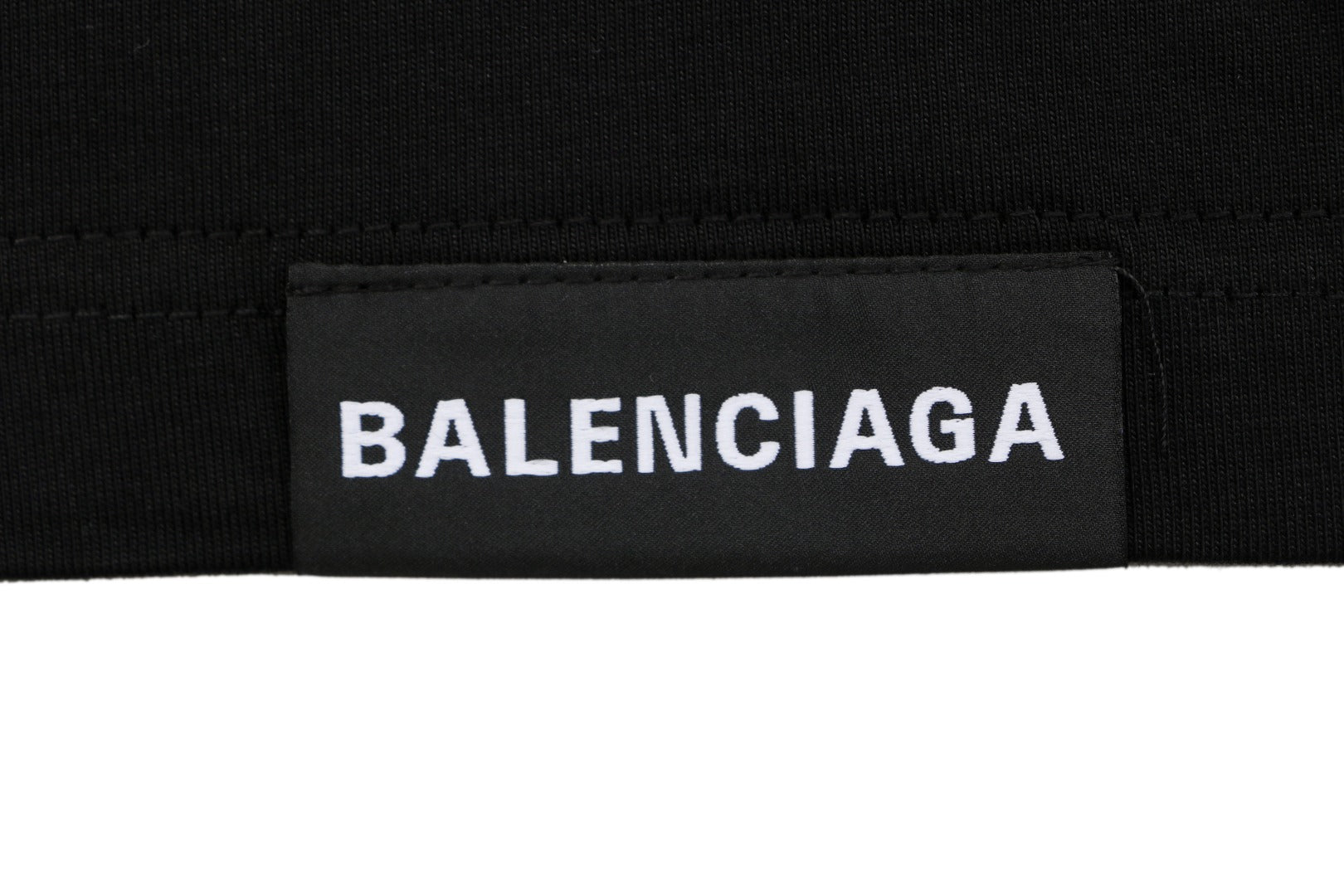Balenciaga Unifit Hem Label Short Sleeve Tee – Black