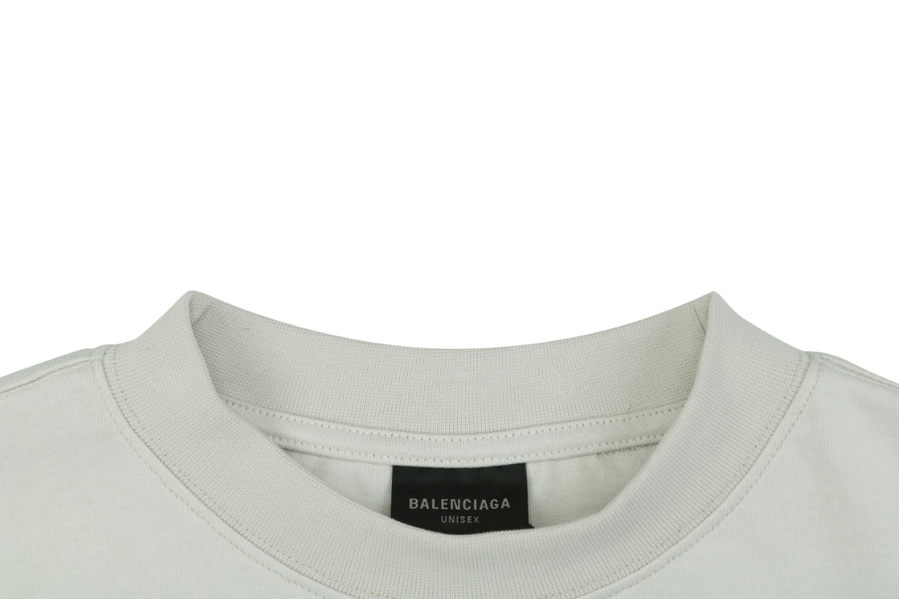 Balenciaga x WFP World Food Programme Blue Print Short Sleeve Tee — Cream