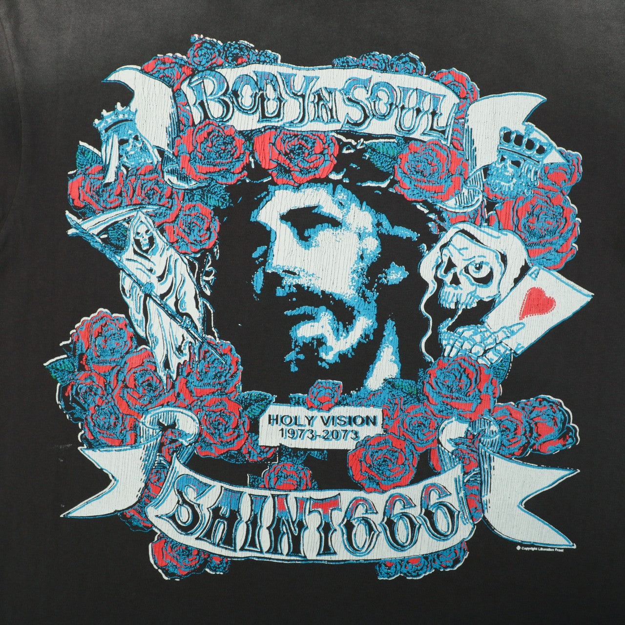 Saint Michael SAINT666 Rose Jesus Tattoo Graphic Print Short Sleeve Tee
