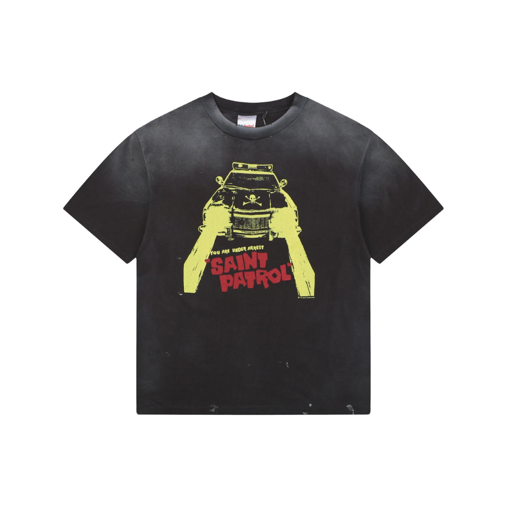 Saint Michael Saint Patrol Hell Car Skull Graphic Print Short Sleeve Tee
