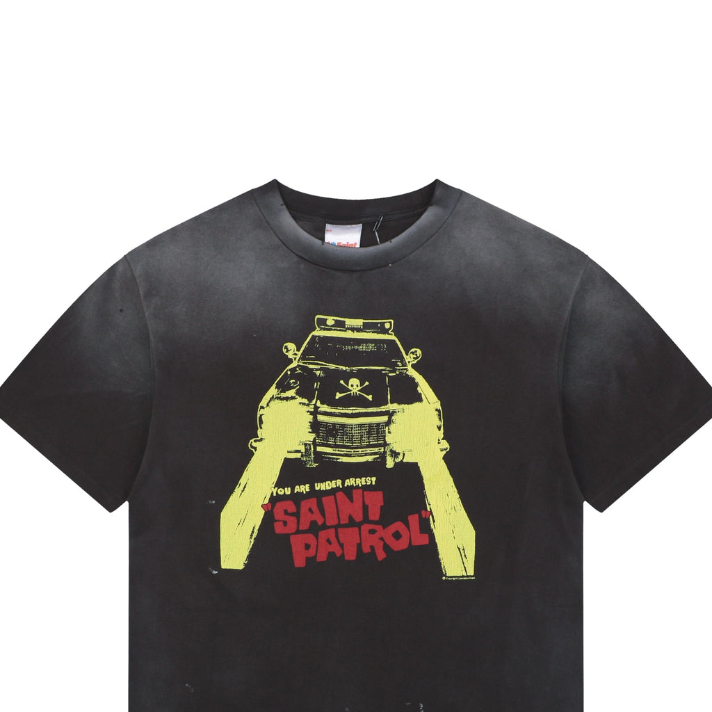 Saint Michael Saint Patrol Hell Car Skull Graphic Print Short Sleeve Tee