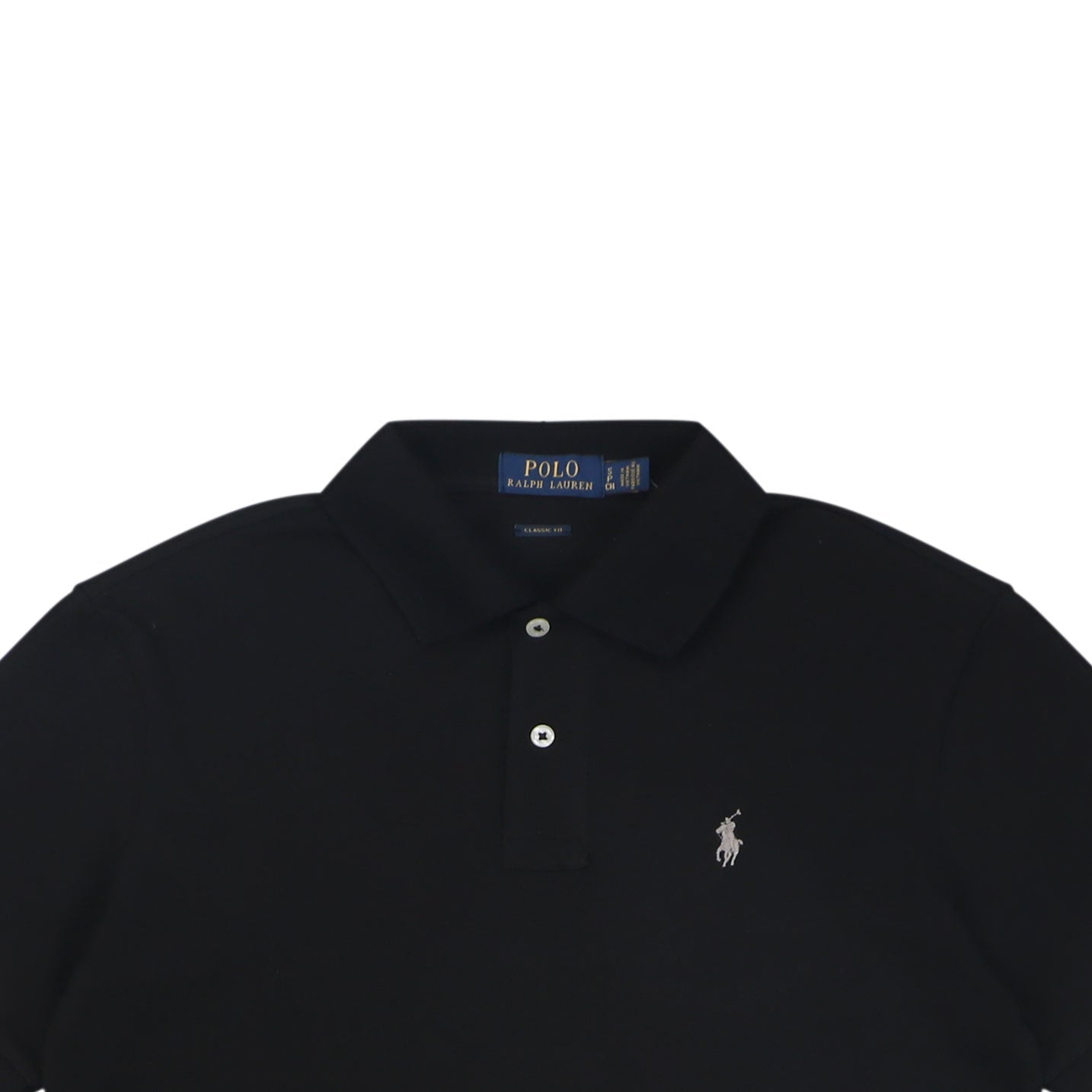 Ralph Lauren Pony Logo Embroidered Polo Short Sleeve — Black