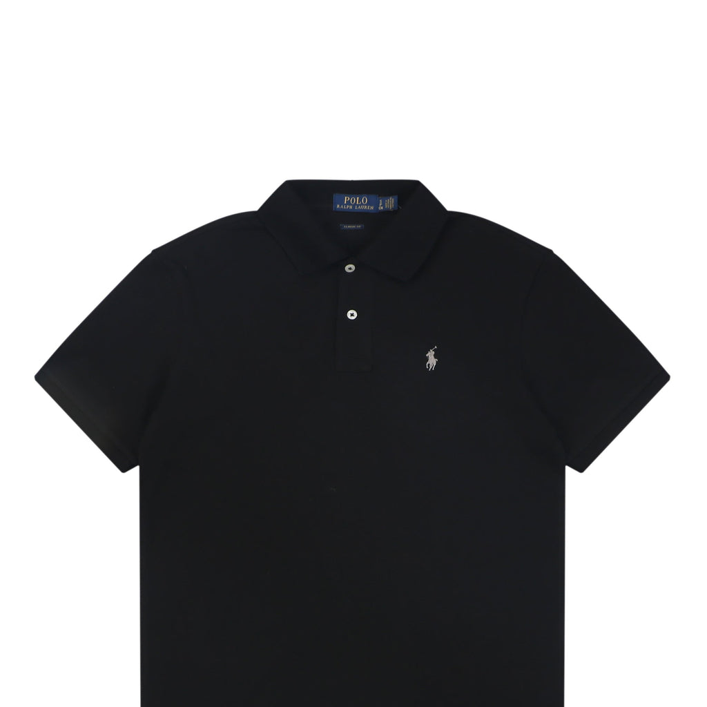 Ralph Lauren Pony Logo Embroidered Polo Short Sleeve — Black