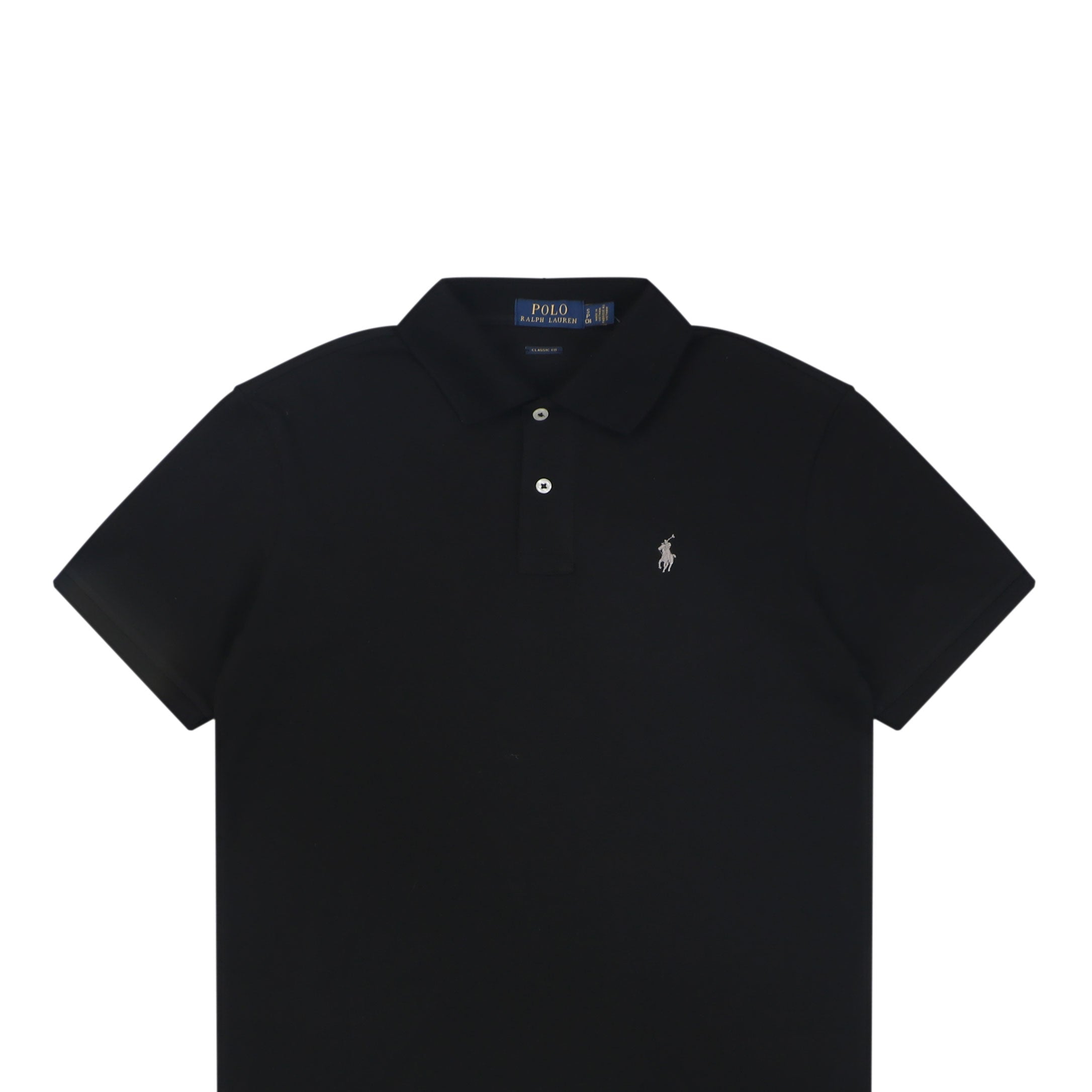 Ralph Lauren Pony Logo Embroidered Polo Short Sleeve — Black
