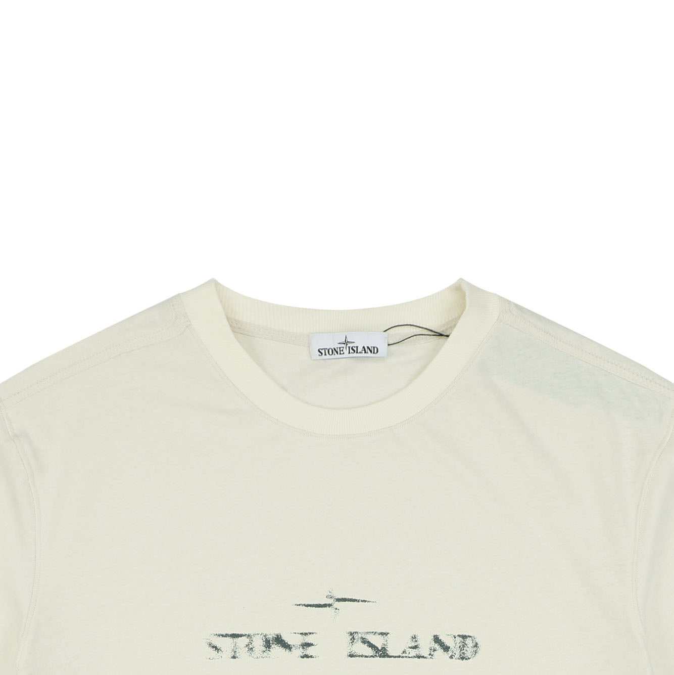Stone Island Speed Star Logo Print Short Sleeve Tee – Cream