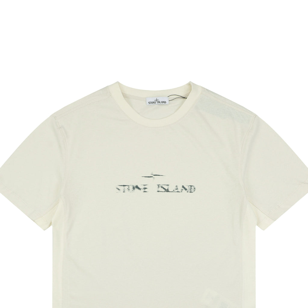 Stone Island Speed Star Logo Print Short Sleeve Tee – Cream