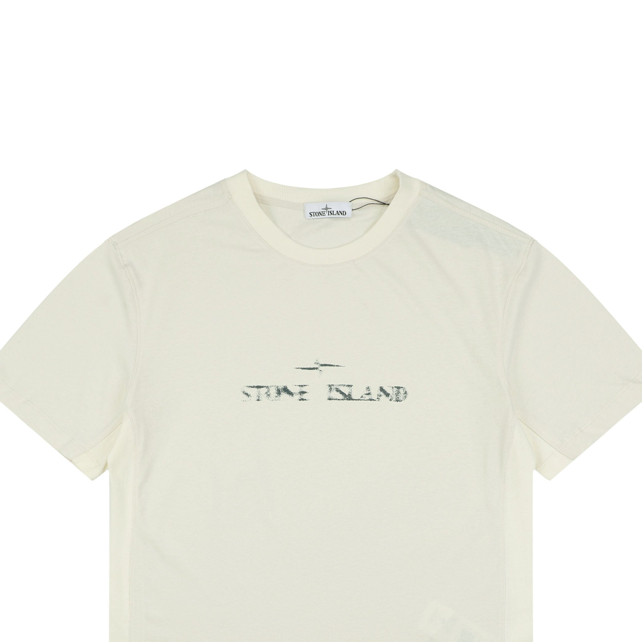 Stone Island Speed Star Logo Print Short Sleeve Tee – Cream