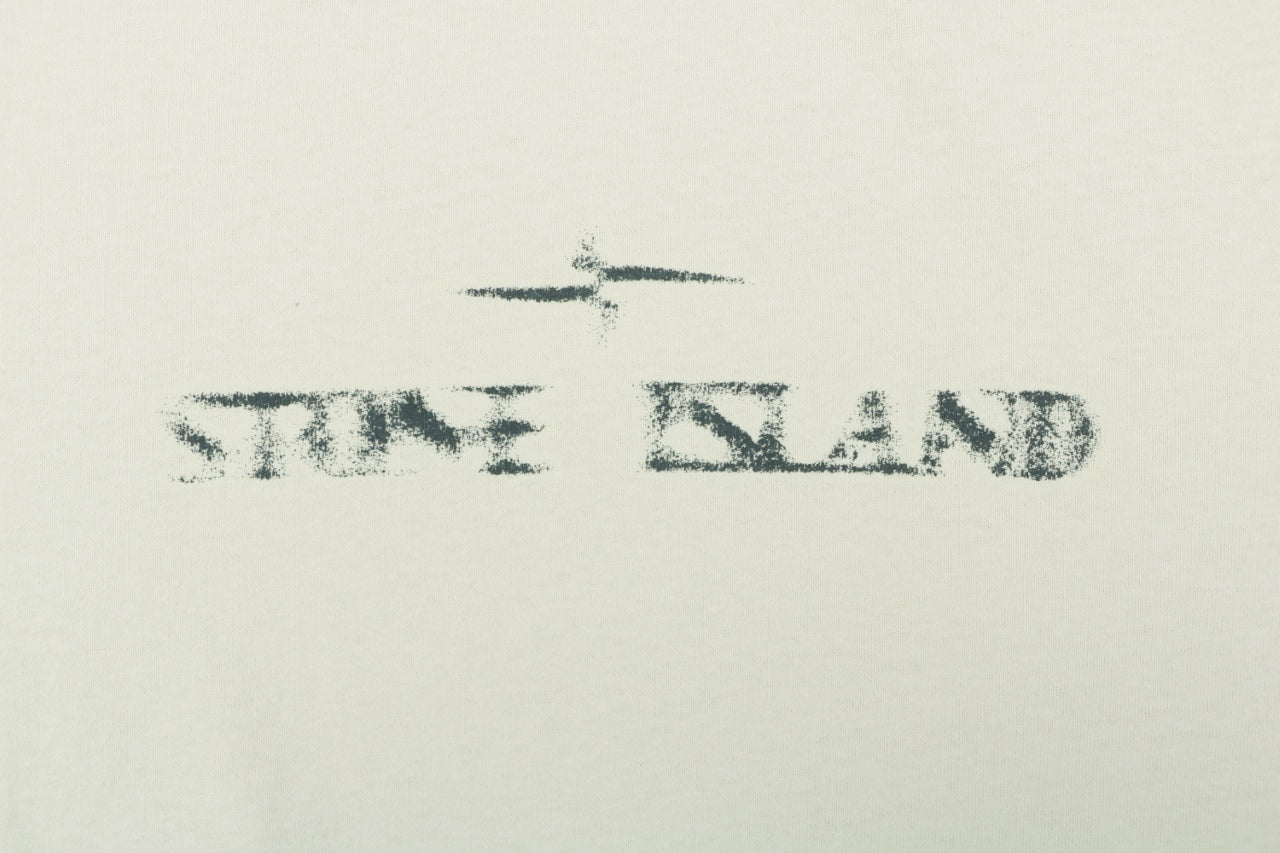 Stone Island Speed Star Logo Print Short Sleeve Tee – Cream