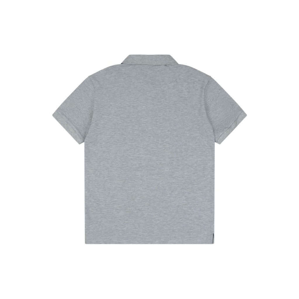 Burberry Equestrian Knight Embroidered Polo Short Sleeve — Light Grey