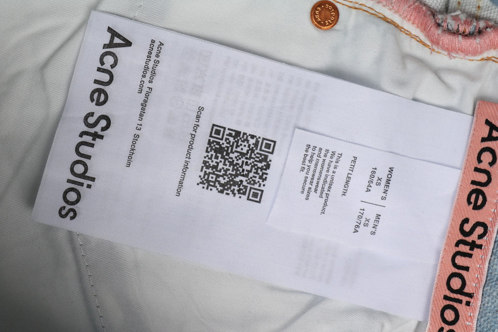 Acne Studios 1981M Heavily Distressed Raw Edge Wide-Leg Jeans — Mid Blue