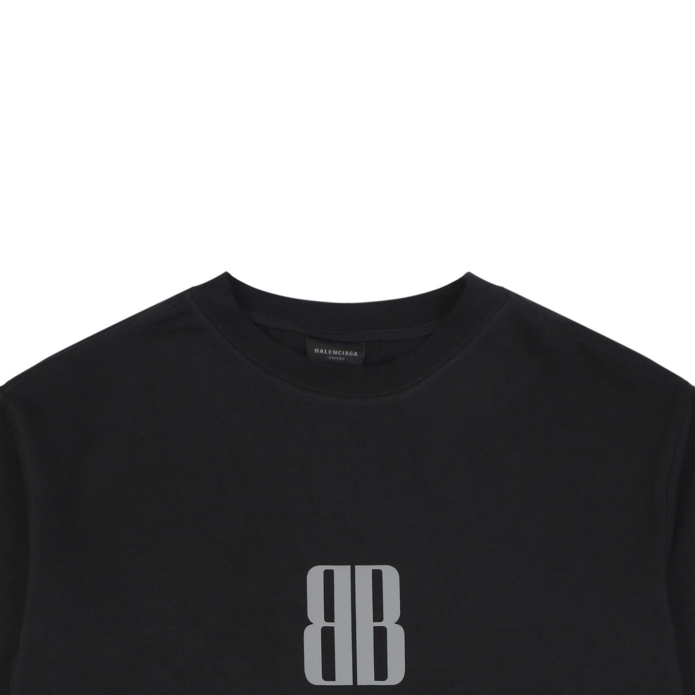 Balenciaga Signature Double BB Logo Print Short Sleeve Tee – Black