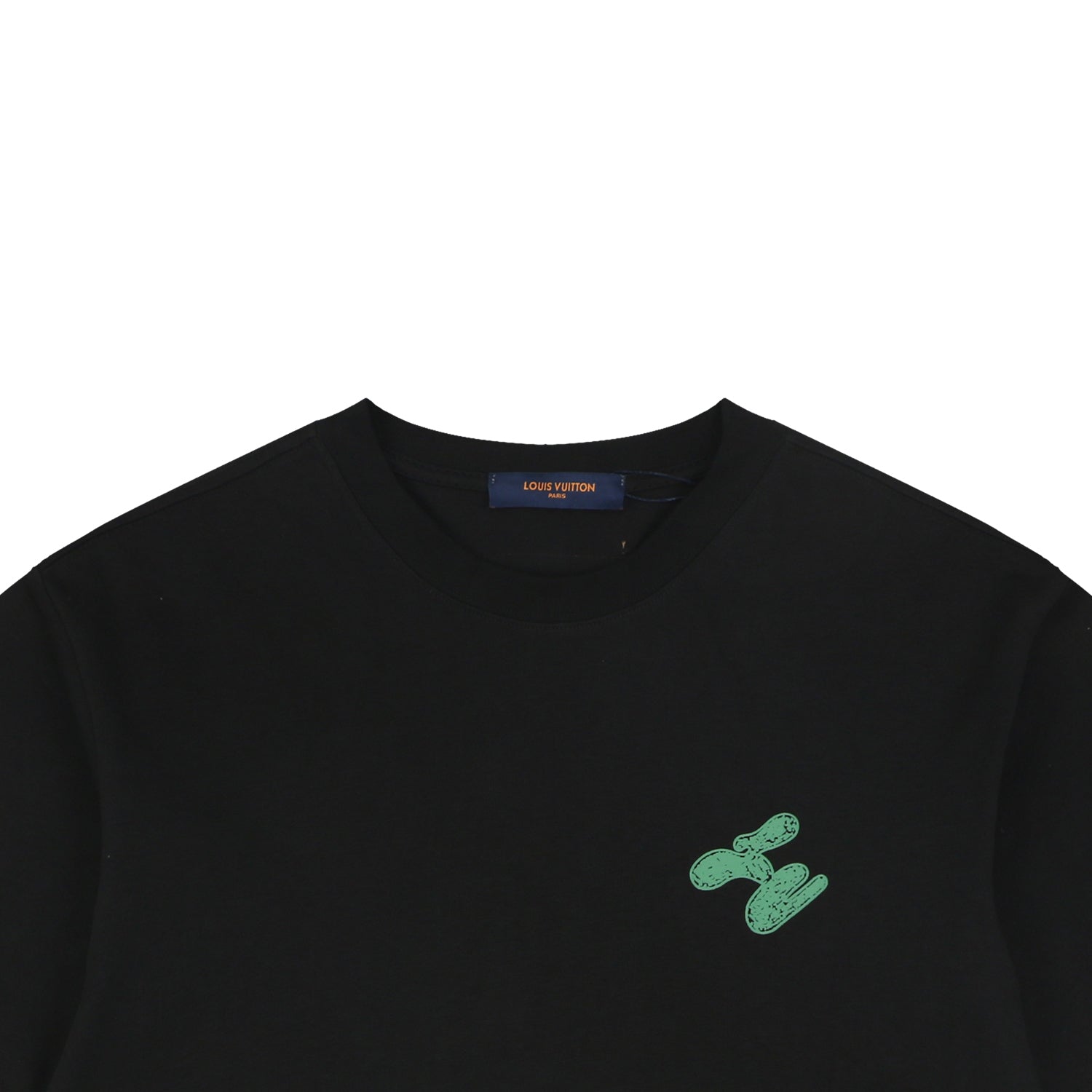 Louis Vuitton LV Graffiti Checkerboard Hem Print Short Sleeve Tee – Black