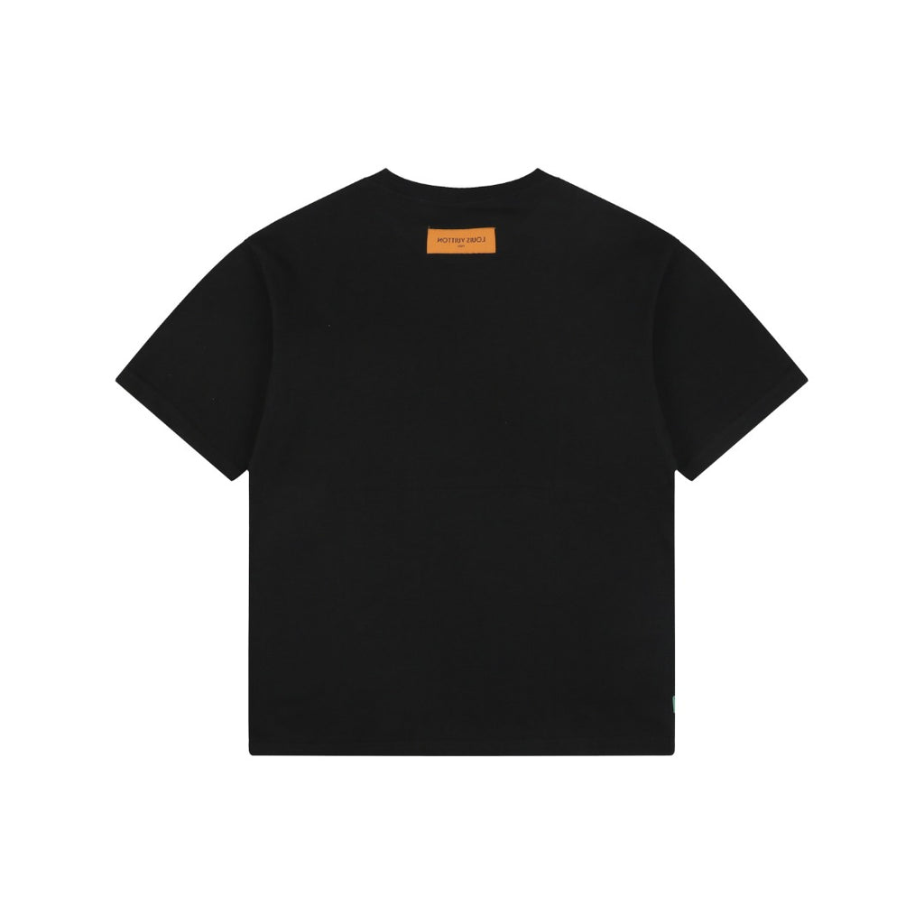 Louis Vuitton LV Graffiti Checkerboard Hem Print Short Sleeve Tee – Black