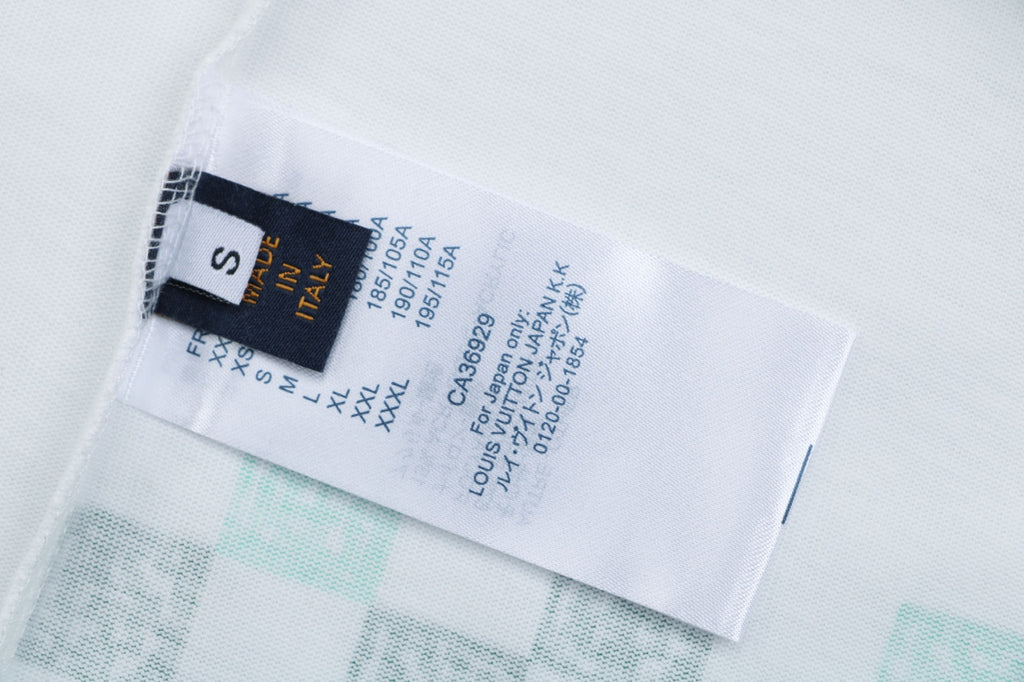 Louis Vuitton LV Graffiti Checkerboard Hem Print Short Sleeve Tee – White