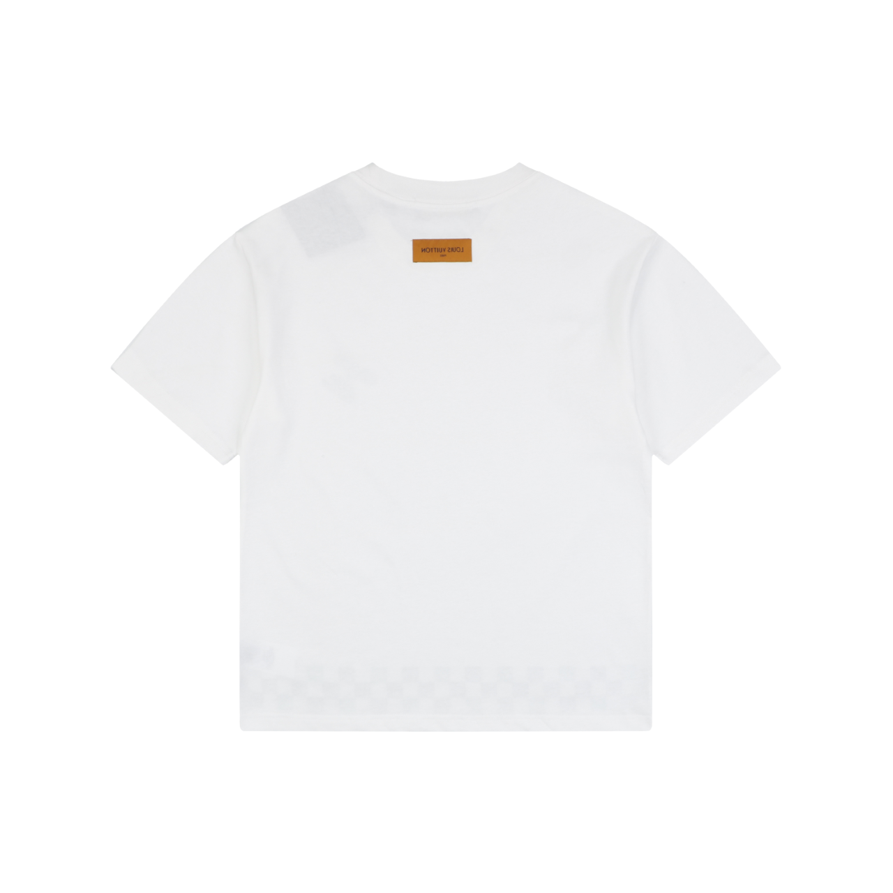 Louis Vuitton LV Graffiti Checkerboard Hem Print Short Sleeve Tee – White