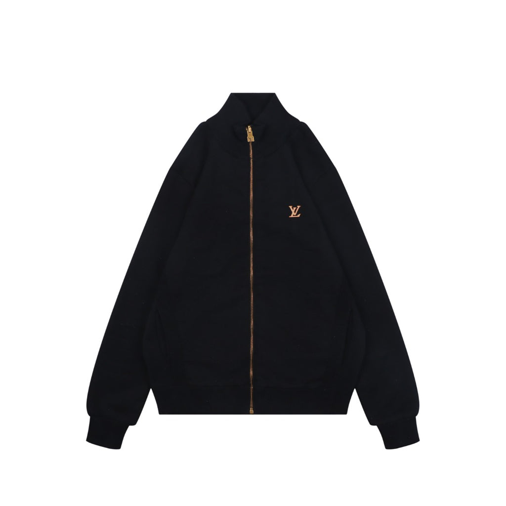 Louis Vuitton LV Monogram Leather Patch Reversible Bomber Jacket – Black