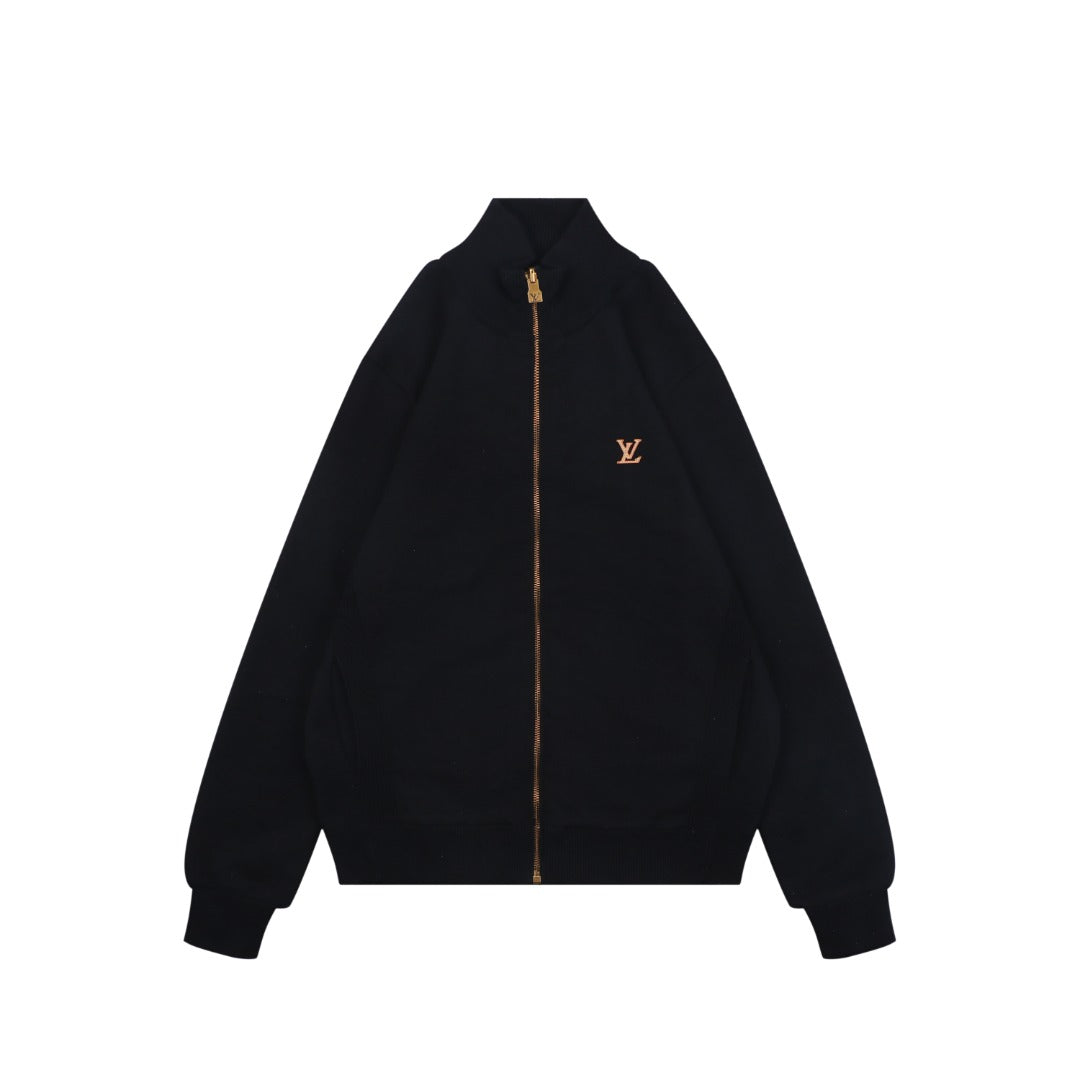 Louis Vuitton LV Monogram Leather Patch Reversible Bomber Jacket – Black
