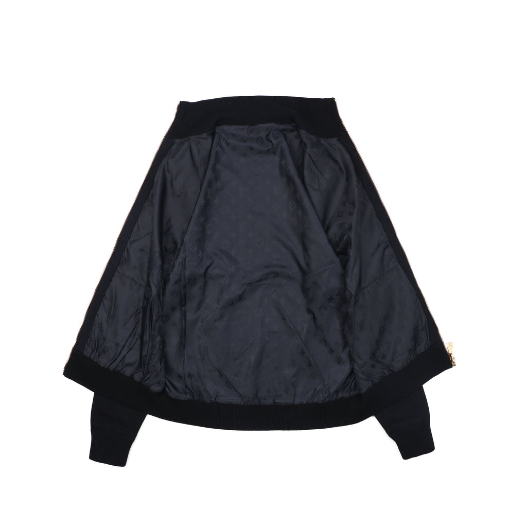 Louis Vuitton LV Monogram Leather Patch Reversible Bomber Jacket – Black