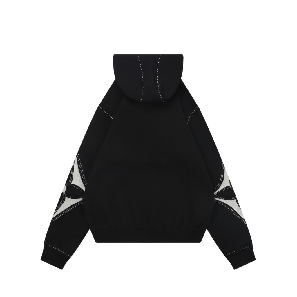 Louis Vuitton LV Intarsia Star Panel Zip-Up Hoodie – Black