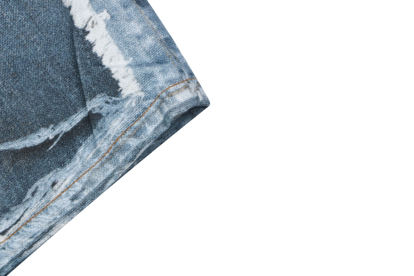 Acne Studios 1981M Heavily Distressed Raw Edge Denim Shorts — Mid Blue