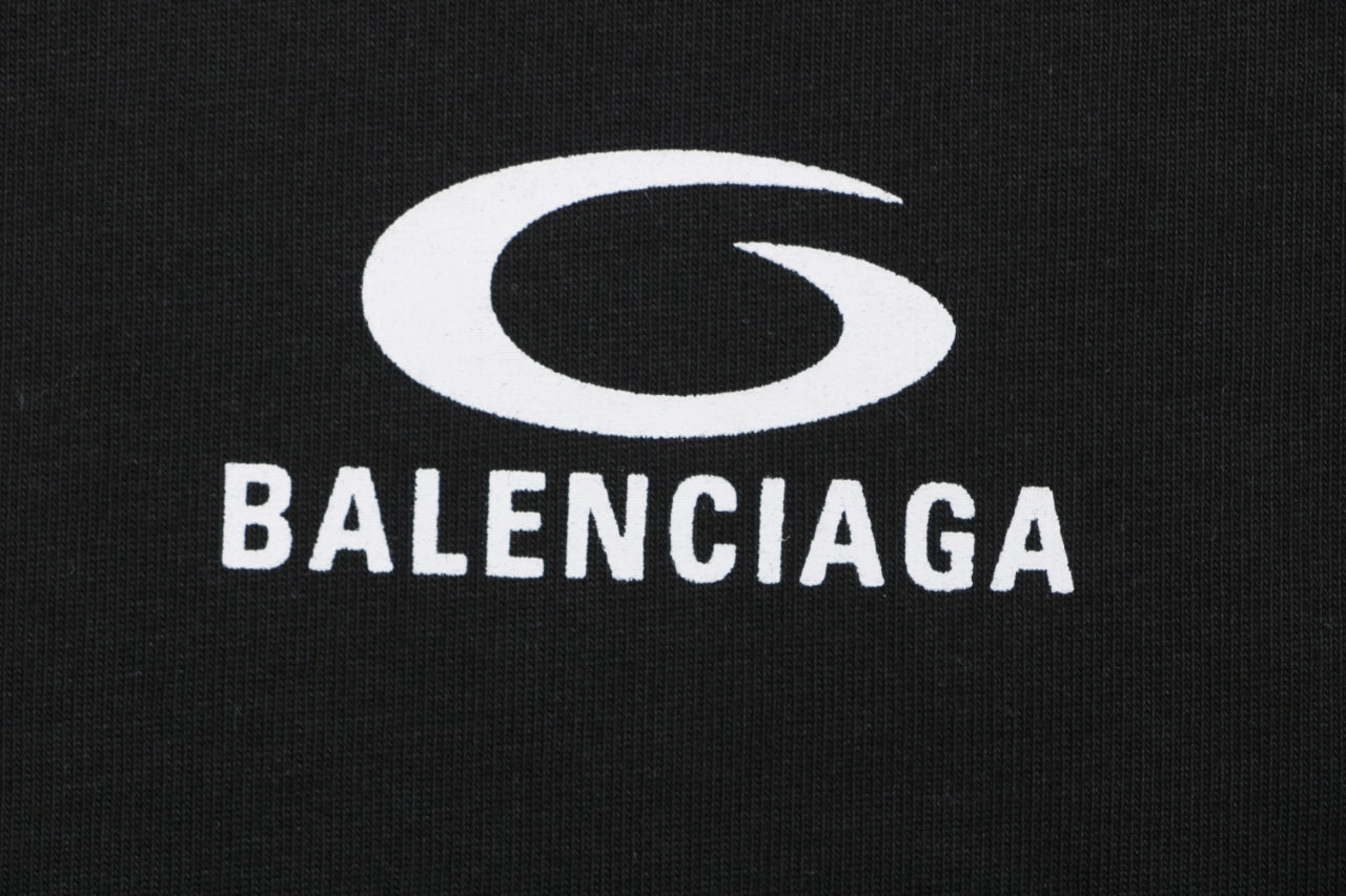 Balenciaga 1917 Circle Logo Everyday Rock N Roll Print Short Sleeve Tee – Black