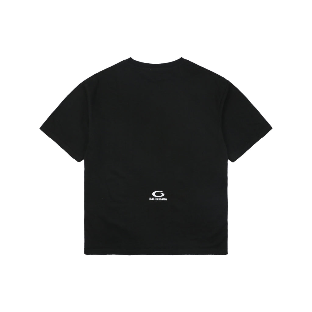 Balenciaga 1917 Circle Logo Everyday Rock N Roll Print Short Sleeve Tee – Black