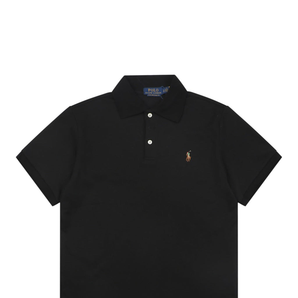 Ralph Lauren Multi-Color Pony Logo Embroidered Polo Short Sleeve — Black