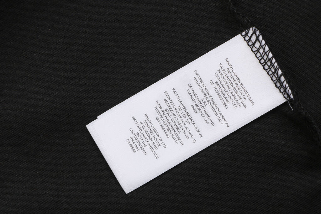 Ralph Lauren Multi-Color Pony Logo Embroidered Polo Short Sleeve — Black