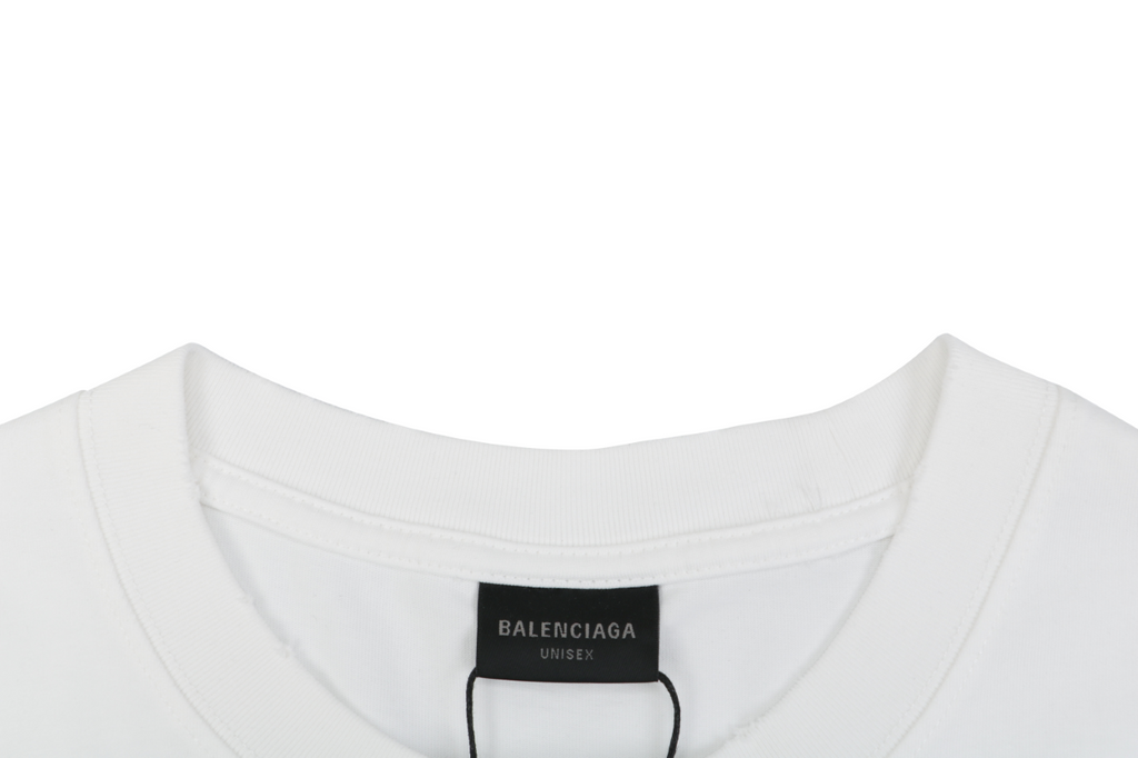 Balenciaga 1917 Circle Logo Everyday Rock N Roll Print Short Sleeve Tee – White