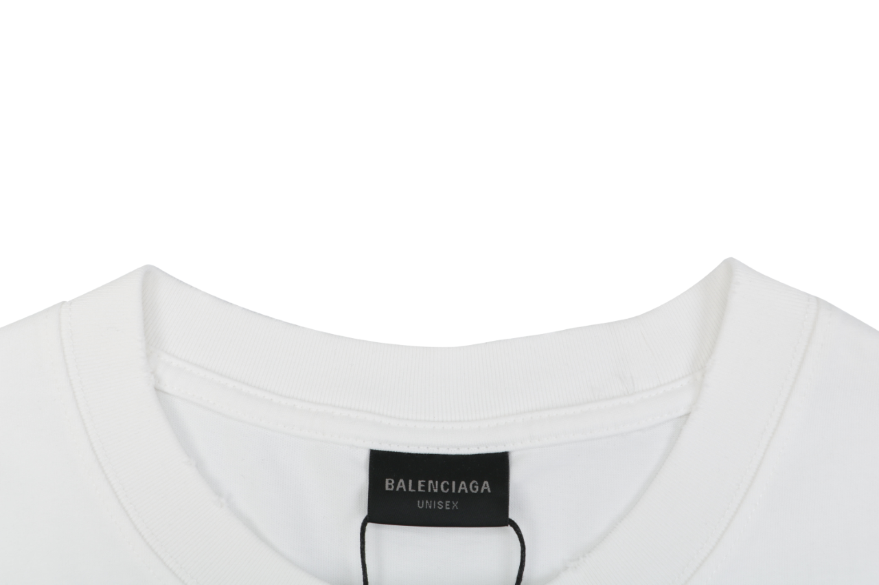 Balenciaga 1917 Circle Logo Everyday Rock N Roll Print Short Sleeve Tee – White