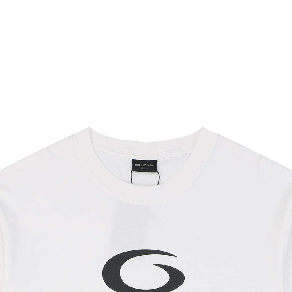 Balenciaga 1917 Circle Logo Everyday Rock N Roll Print Short Sleeve Tee – White