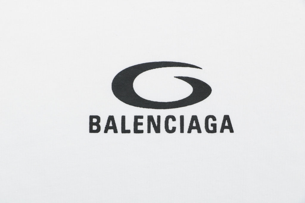Balenciaga 1917 Circle Logo Everyday Rock N Roll Print Short Sleeve Tee – White