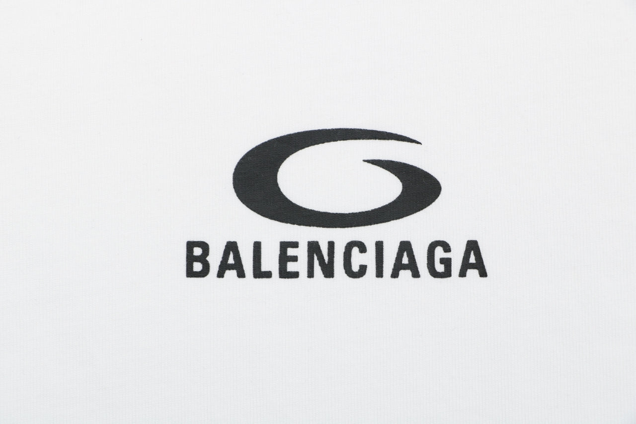 Balenciaga 1917 Circle Logo Everyday Rock N Roll Print Short Sleeve Tee – White