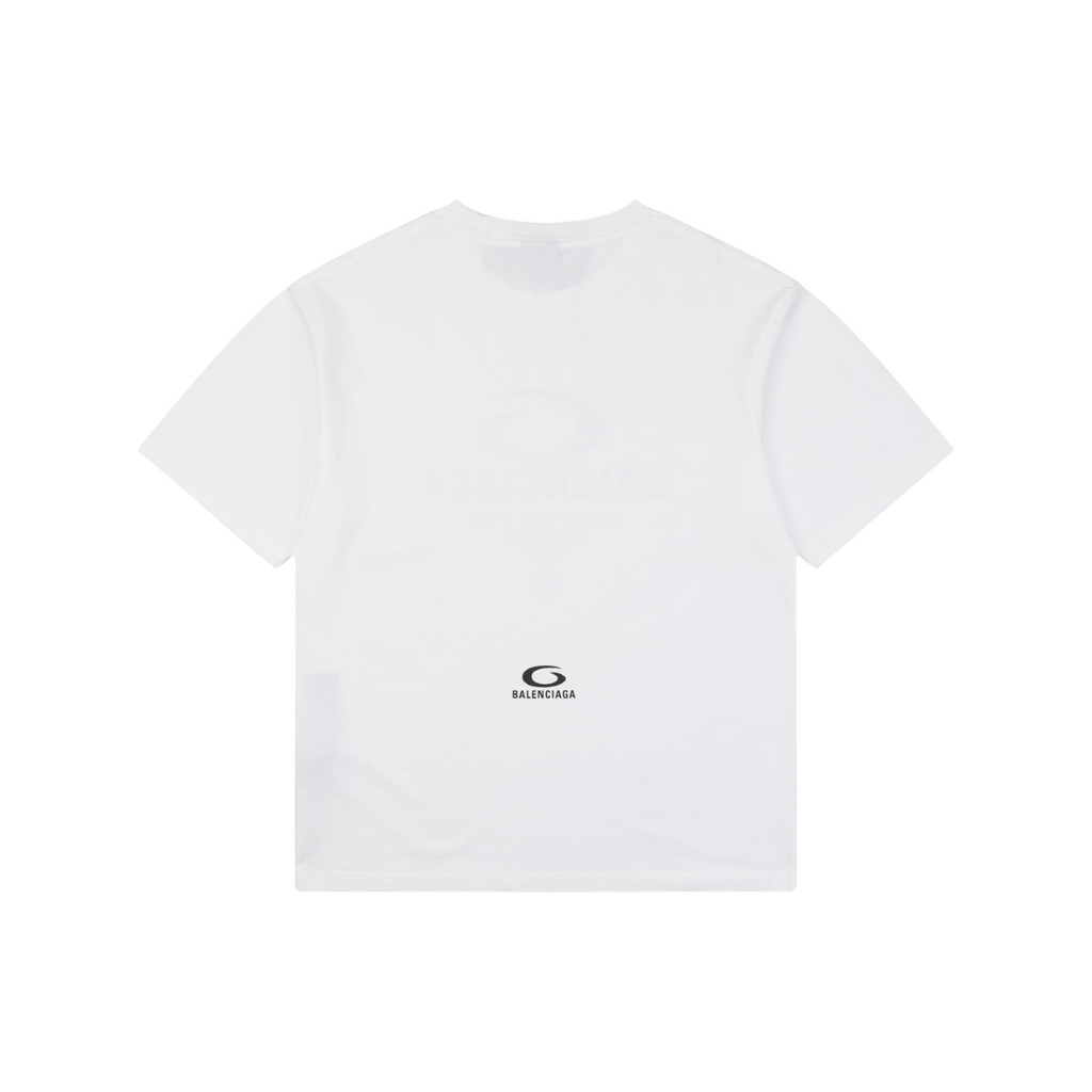 Balenciaga 1917 Circle Logo Everyday Rock N Roll Print Short Sleeve Tee – White