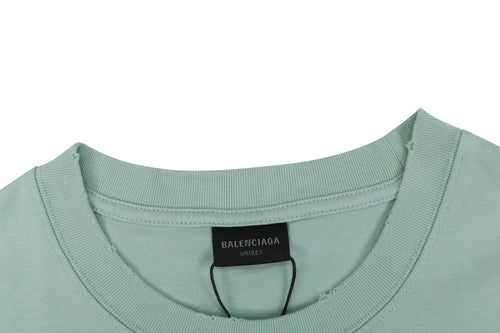 Balenciaga 1917 Circle Logo Everyday Rock N Roll Print Short Sleeve Tee – Mint Green