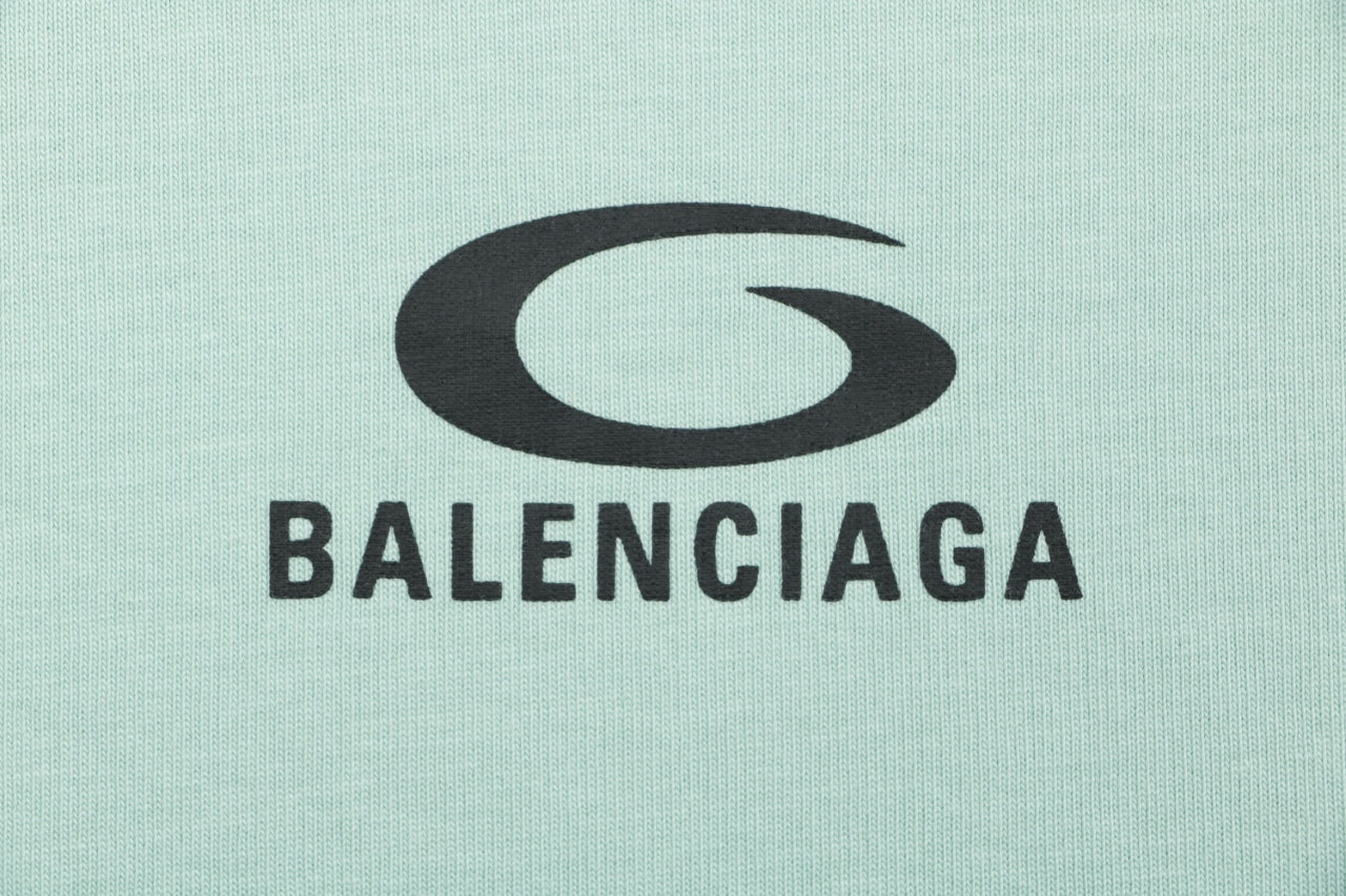 Balenciaga 1917 Circle Logo Everyday Rock N Roll Print Short Sleeve Tee – Mint Green