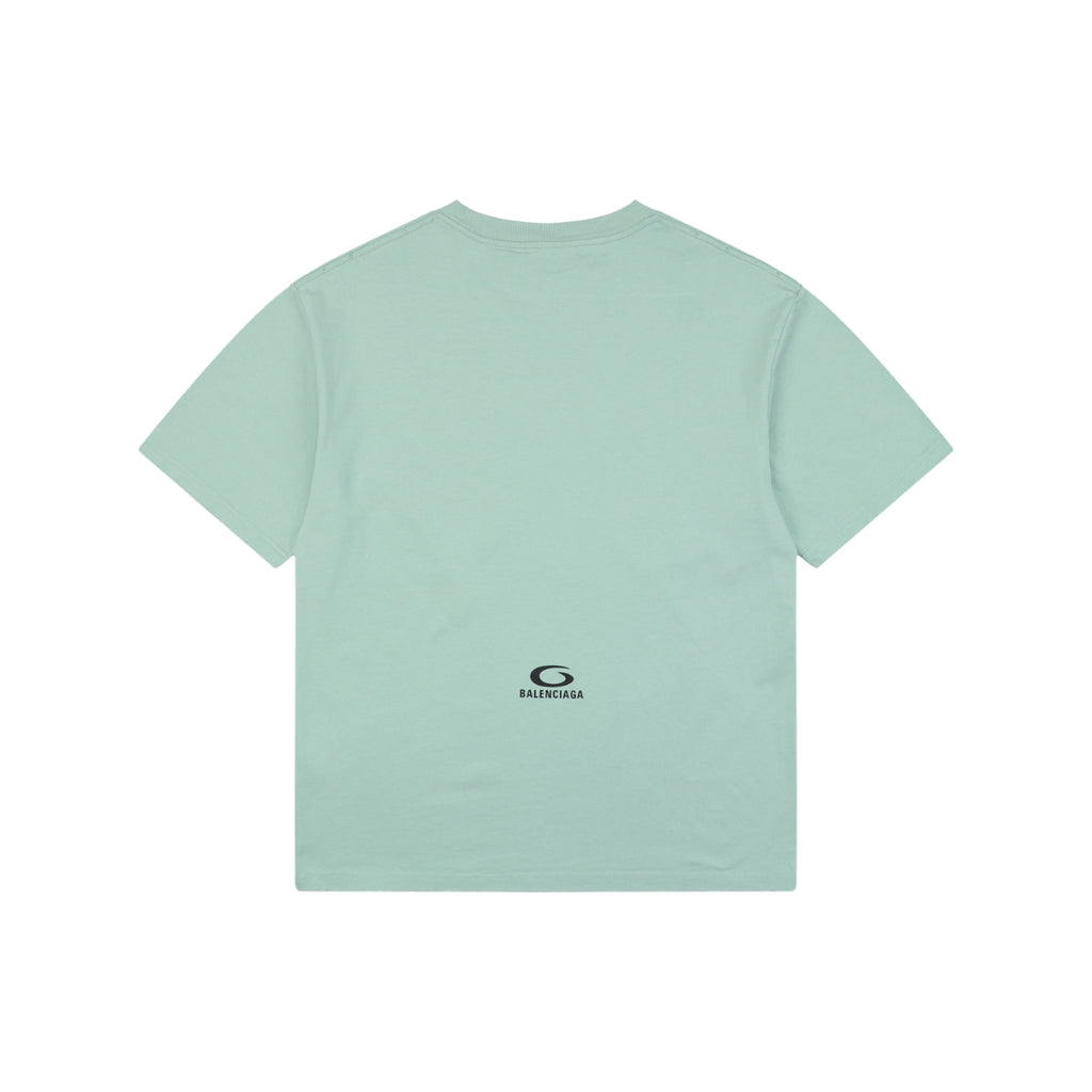 Balenciaga 1917 Circle Logo Everyday Rock N Roll Print Short Sleeve Tee – Mint Green