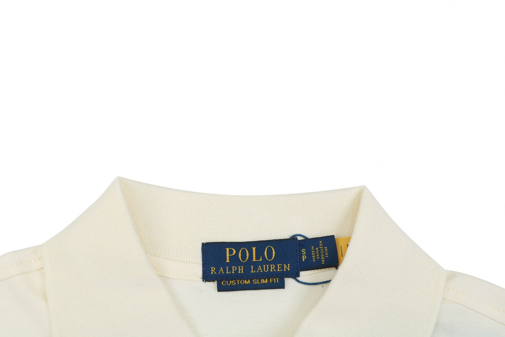 Ralph Lauren Multi-Color Pony Logo Embroidered Polo Short Sleeve — Cream