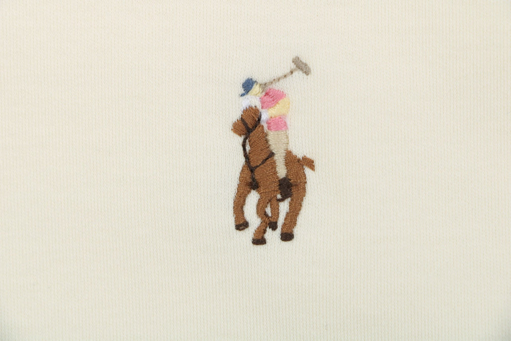Ralph Lauren Multi-Color Pony Logo Embroidered Polo Short Sleeve — Cream