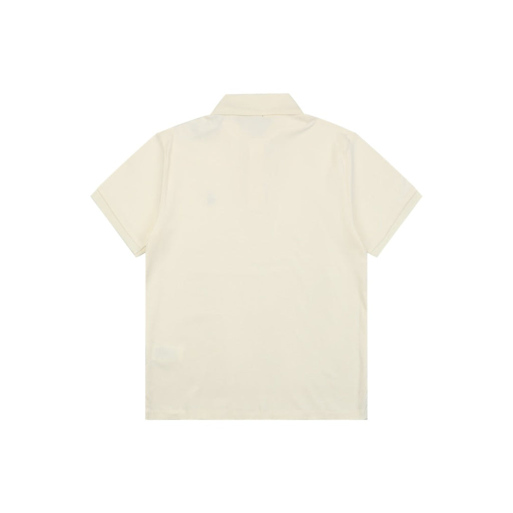 Ralph Lauren Multi-Color Pony Logo Embroidered Polo Short Sleeve — Cream