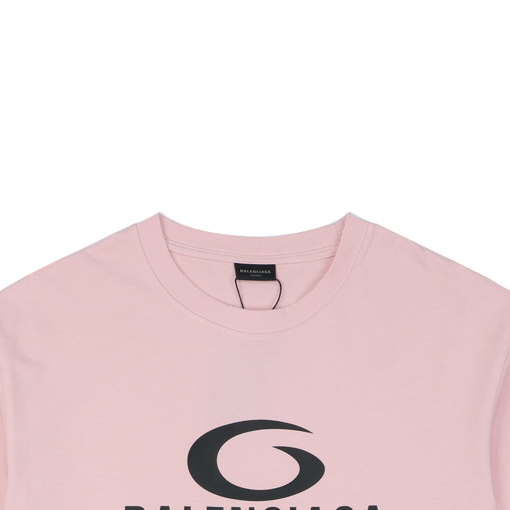 Balenciaga 1917 Circle Logo Everyday Rock N Roll Print Short Sleeve Tee – Pink