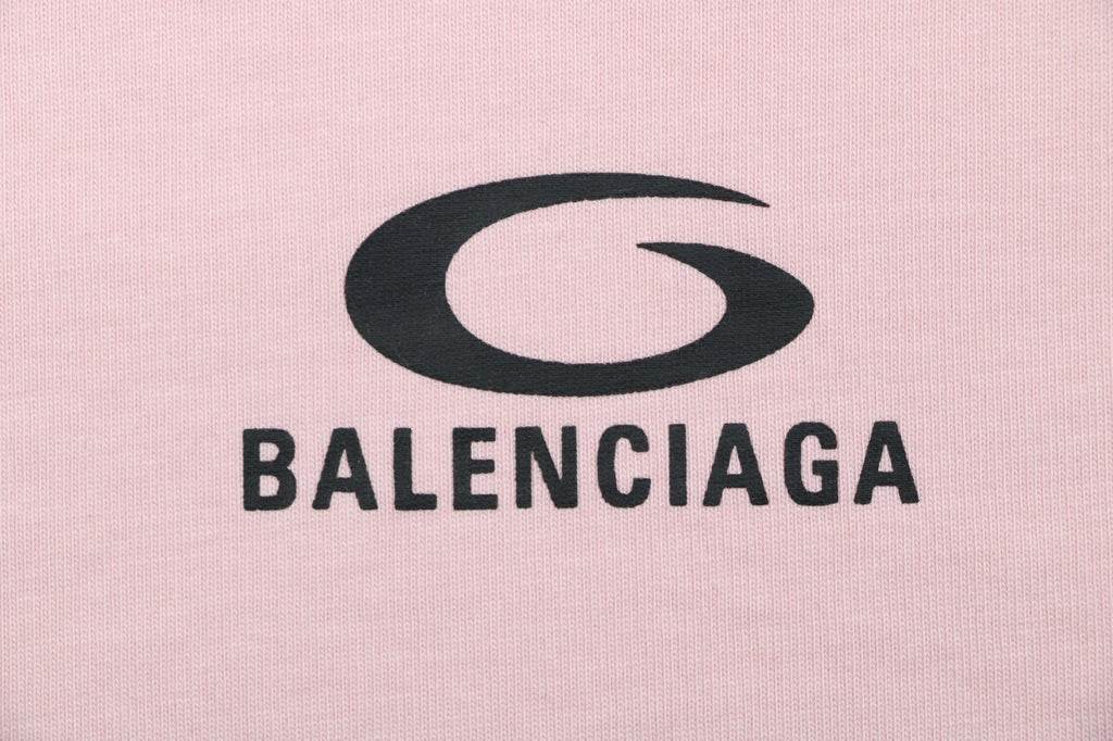 Balenciaga 1917 Circle Logo Everyday Rock N Roll Print Short Sleeve Tee – Pink