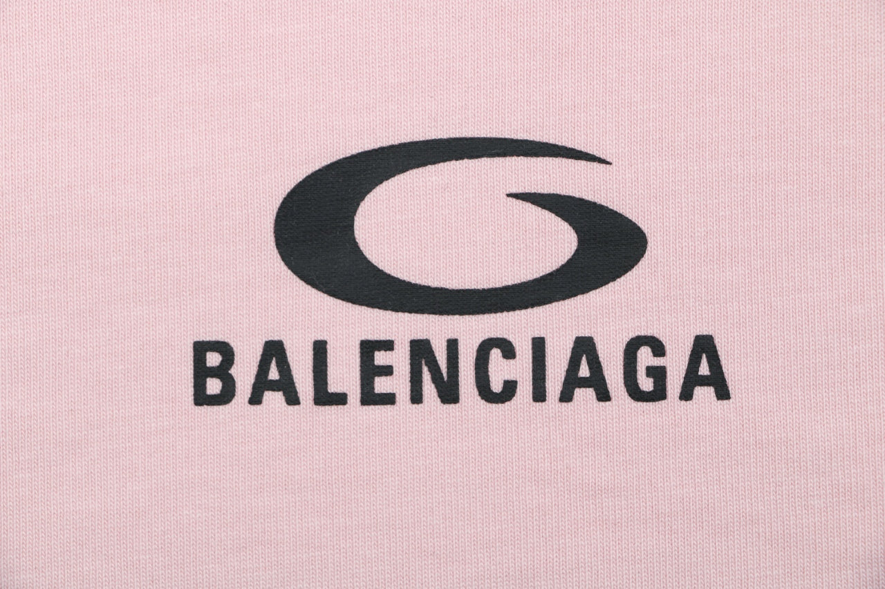 Balenciaga 1917 Circle Logo Everyday Rock N Roll Print Short Sleeve Tee – Pink
