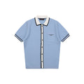 Louis Vuitton Contrast Placket Pocket Logo Short Sleeve Shirt — Ice Blue